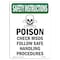 Signmission OSHA INSTRUCTIONS Poison See Msds And W/ Symbol 14in X 10in Rigid Plastic, 10" W, 14" H, Portrait OS-SI-P-1014-V-11478 - alternate 1